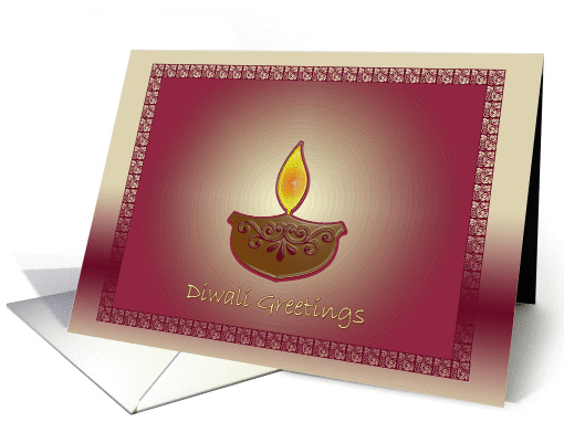 Business Diwali card with Lamp and Border card (864018)