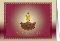 Business Diwali card with Lamp and Border card