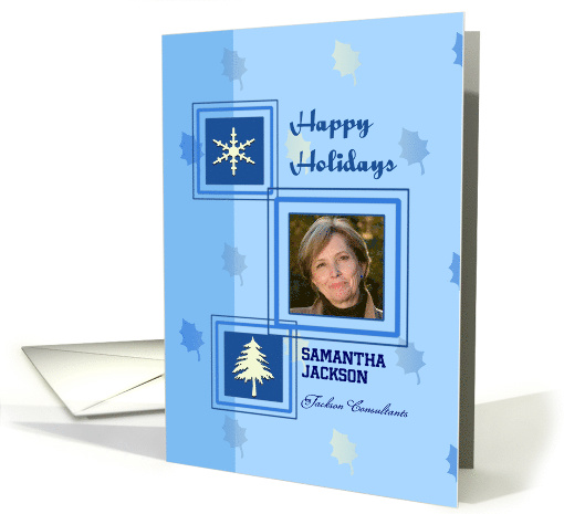 Business happy holidays custom card with snowflake and... (878207)