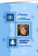 Business happy holidays custom card with snowflake and Christmas tree card
