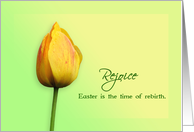 Rejoice - Easter greetings with a yellow Tulip card