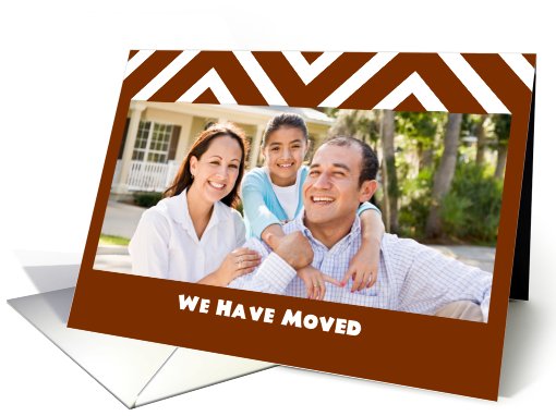 Brown moving announcement photo card (900929)