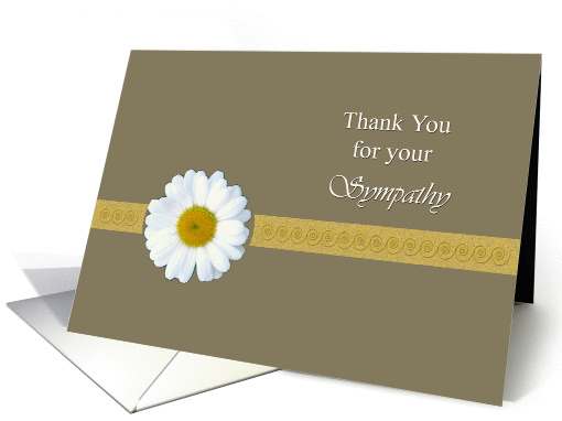 Thank You for Sympathy - Lone Daisy Flower card (901614)