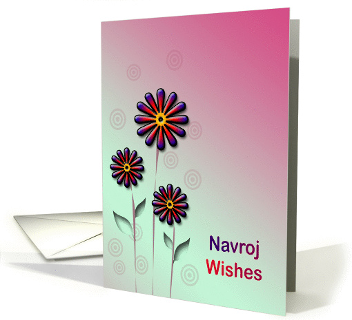 Navroj Wishes with colorful flowers card (907361)