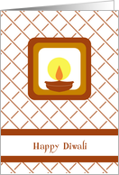 Diwali card with a traditional diwali lamp card
