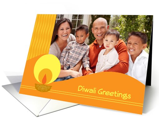 Diwali photo card with traditional lamp card (940098)