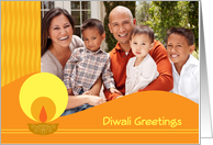 Diwali photo card with traditional lamp card
