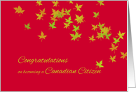 Congratulations on becoming Canadian citizen - maple leaves card