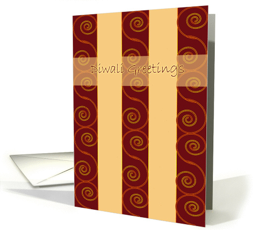 Business Diwali Card With Spiral Design on Maroon and... (956343)