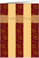 Business Diwali Card With Spiral Design on Maroon and Cream Background card