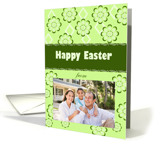 Photo Easter Card on Floral Green Design card (976027)