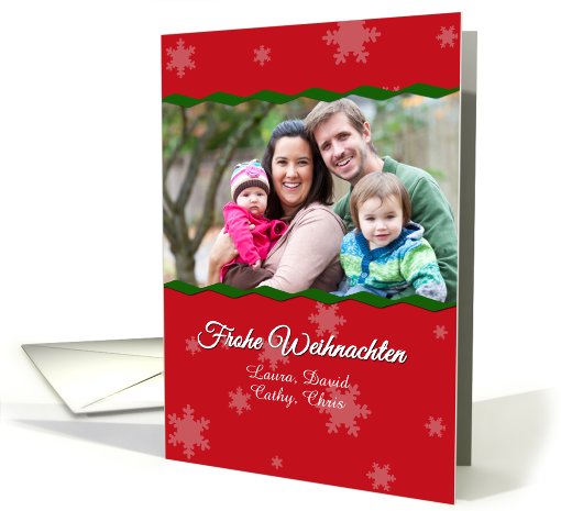 German Christmas card with custom photo and snowflakes card (981591)