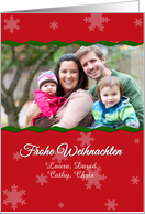 German Christmas card with custom photo and snowflakes card