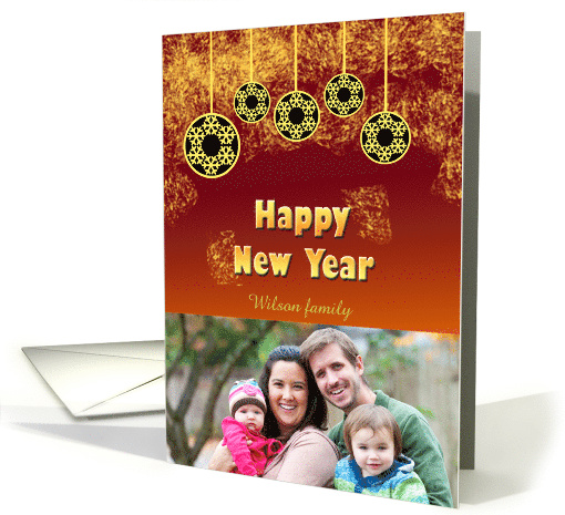 2013 New Year Card with Custom Photo and design on Golden red card