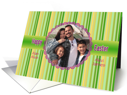 Easter greetings with Photo in the Center and lines in the... (986989)
