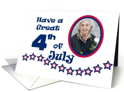 4th July Photo Card with Blue and Red Stars card (991543)