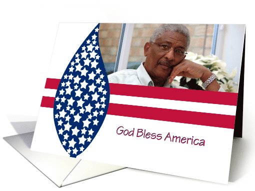 4th of July Photo Card with White Stars in Blue card (991549)