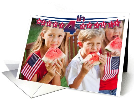4th of July Photo Card with flag color stars card (991559)