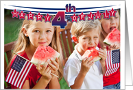 4th of July Photo Card with flag color stars card
