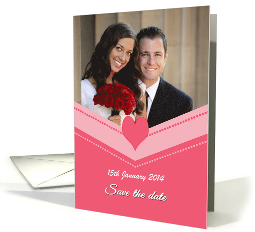 Save the Date for Wedding Photo Card with heart in... (992097)