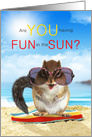 Summer Camp Funny Squirrel on the Beach card