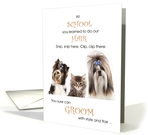 Pet Groomer Certification Congratulations Cute Dogs card (1472960)
