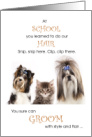 Pet Groomer Certification Congratulations Cute Dogs card