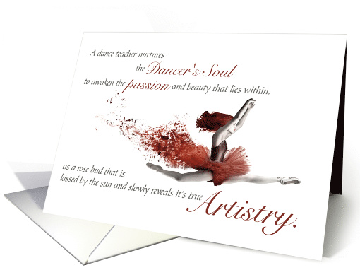 Contemporary Dance Teacher Appreciation Day Inspirational card