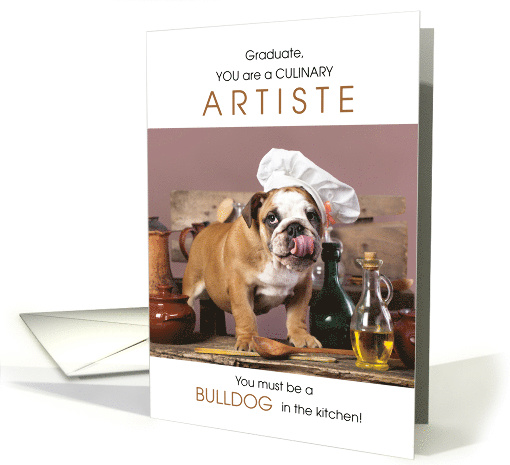 Culinary Graduate Funny Bulldog in a Chef Hat card (1476502)