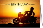 Motorcycle Themed Birthday a Sunset Ride card