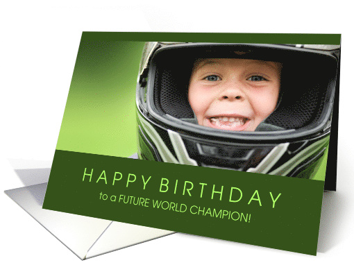 for Boys Motocross Themed Birthday in Green card (1508044)