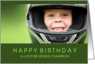 for Boys Motocross Themed Birthday in Green card