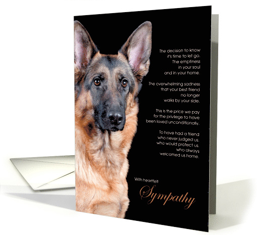 German Shepherd Pet Sympathy Euthanasia card (1510292)