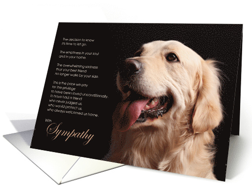 Golden Retriever Dog Pet Sympathy Euthanasia card (1511558)