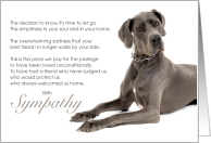 Great Dane Dog Pet Sympathy Euthanasia card