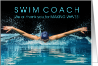 Swim Coach Thank You for Making Waves card