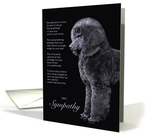 Standard Poodle Black Dog Pet Sympathy Euthanasia card (1514860)