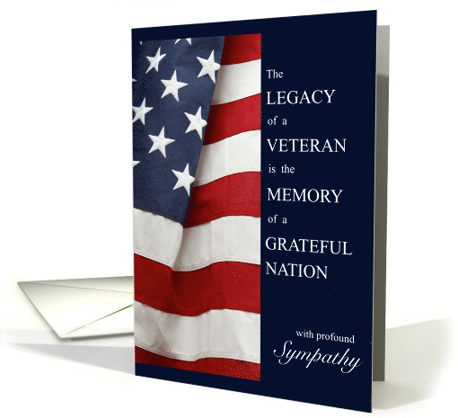 The Legacy of a Hero Sympathy Stars and Stripes card (1516734)