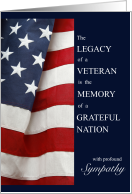 The Legacy of a Hero Sympathy Stars and Stripes card