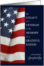 The Legacy of a Hero Sympathy Stars and Stripes card