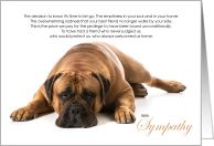 Mastiff Dog Pet Sympathy Euthanasia card