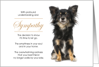 Long Coat Chihuahua Dog Pet Sympathy Euthanasia card