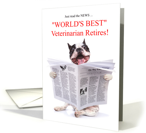 Funny Veterinarian Retirement Congratulations French Bulldog card