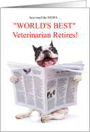 Funny Veterinarian Retirement Congratulations French Bulldog card