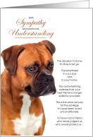 Boxer Dog Breed Pet Sympathy Euthanasia card