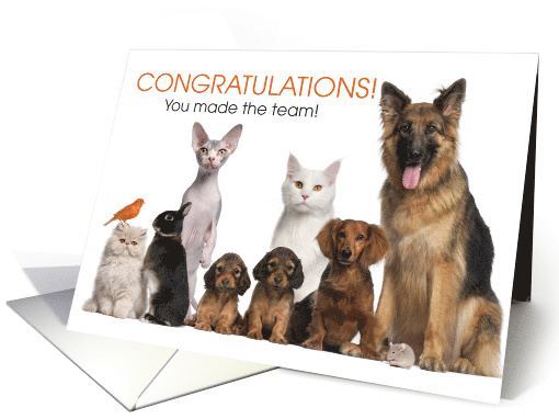 You Made the Team! Congratulations Pet Lover card (1518342)