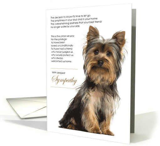 Yorkshire Terrier Dog Pet Sympathy Euthanasia card (1519192)