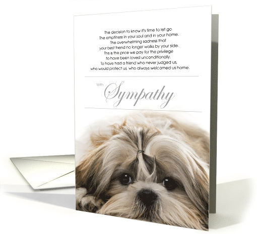 Shih Tzu Dog Pet Sympathy Euthanasia card (1519194)