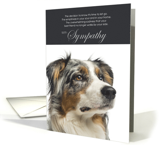 Australian Shepherd Dog Pet Sympathy Euthanasia card (1520782)