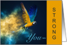 Blue and Gold Macaw Encouragement for Bird Lover card